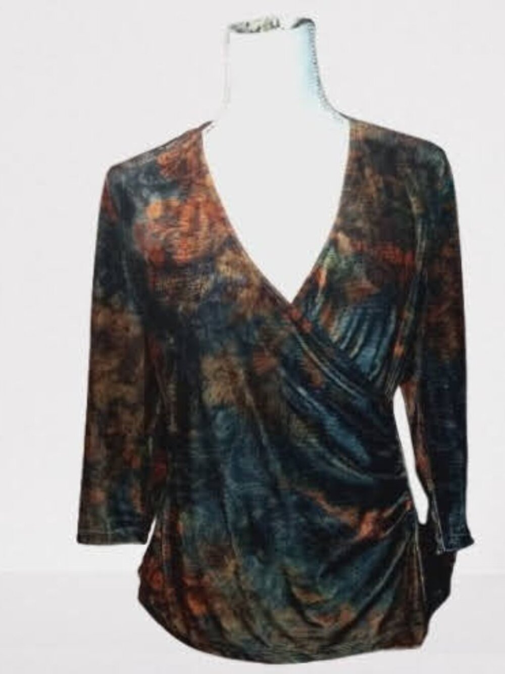 Soft Surroundings womans xl faux wrap velvet top